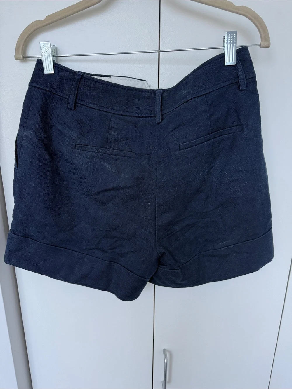 J. Crew Navy Pleated High-Rise Cotton Shorts